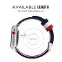 MoKo Compatible for Apple Watch Band, Fine Woven Nylon Adjustable Replacement Band Sport Strap Fit iWatch 42mm 44mm Series 5/4/3/2/1, Blue & White & Red (Not fit 38mm 40mm Versions)
