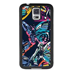 Samsung Galaxy S5 Case,Flexible Soft TPU Cover Shell,Slim Silicone Black Rubber Non-Slip Durable Design Protective Phone Case for Samsung Galaxy S5 -Butterfly