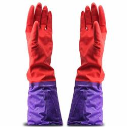 Thickened lengthened sleeves in latex gloves clean dishwasher laundry kitchenware protective gloves