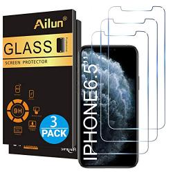 Ailun for Apple iPhone 11 Pro Max/iPhone Xs Max Screen Protector 3 Pack 6.5 Inch 2019/2018 Release Tempered Glass 0.33mm Anti Scratch Advanced HD Clarity Work with Most Case