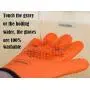 No.1 Set of Silicone Smoker Oven Gloves - Extreme Heat Resistant Washable Mitts for Safe Cooking Baking & Frying at The Kitchen,BBQ Pit & Grill. Superior Value Set + 3 Bonuses (Orange)