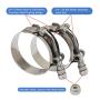 3" T-Bolt Hose Clamp - Working Range 83mm - 91mm for 3" Hose ID, Stainless Steel Bolt, Stainless Steel Band Floating Bridge and Nylon Insert Locknut (83mm - 91mm, 2 pack)