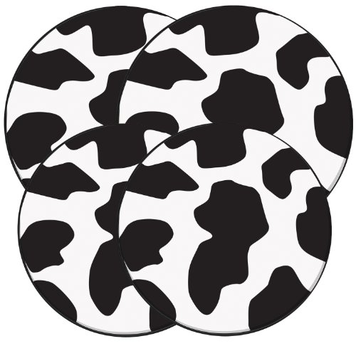 Range Kleen 5071 4 Pack Round Cow Pattern Burner Kovers with 2 8.5 Inch and 2 10.5 Inch