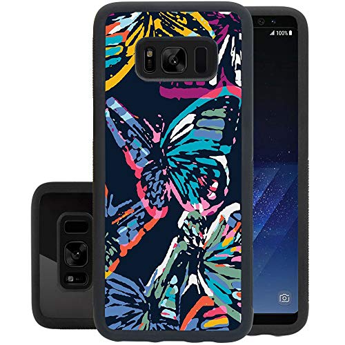 Samsung Galaxy S8 Case,Flexible Soft TPU Cover Shell,Slim Silicone Black Rubber Non-Slip Durable Design Protective Phone Case for Samsung Galaxy S8 -Butterfly