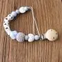 Modern Pacifier Clip for Baby - 100% Food Grade Silicone Beads BPA Free - Infant Baby Shower Gift - Universal fit MAM