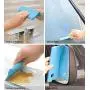 Honla 2 Pack Silicone Blade Squeegees with Hanging Hole,Compact Cleaner for Kitchen Countertops,Bathroom Shower Mirrors and Car Windows,Blue,Green