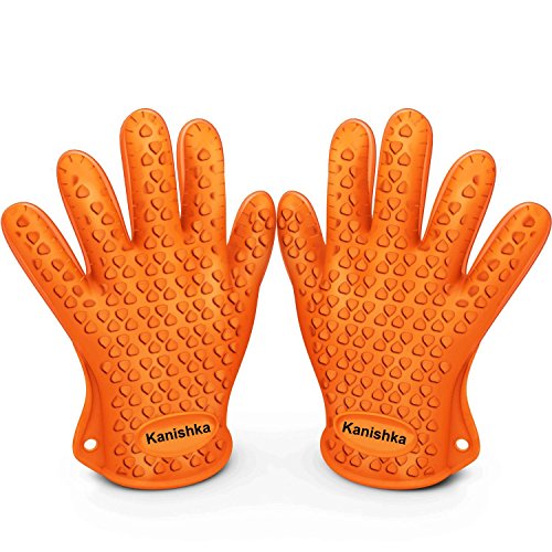 Heat Resistant Silicone Gloves for Cooking Offer Unrivaled Quality - Perfect for Inside and Outside Bbq Grilling. Protects From Unsafe and Painful Burns. Your Vital Protection for High Temperatures and More Competent Than Potholders. Stretchy, Versatile, 
