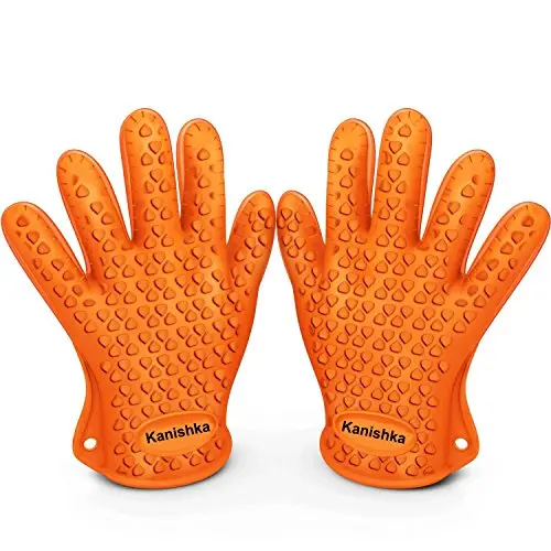 Heat Resistant Silicone Gloves for Cooking Offer Unrivaled Quality - Perfect for Inside and Outside Bbq Grilling. Protects From Unsafe and Painful Burns. Your Vital Protection for High Temperatures and More Competent Than Potholders. Stretchy, Versatile, 