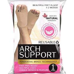 Compression Foot Arch Support - Soft Gel Pad Cushions - Arch Sleeves for Flat Feet - Plantar Fasciitis Sleeves - Foot Pain Relief (Beige)