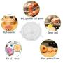 Amsuper-Kitchen Stretch Lids,6-Pack Reusable,Durable and Flexible Silicone Covers for Bowl, Can, Jar and Glassware FDA Approved, White