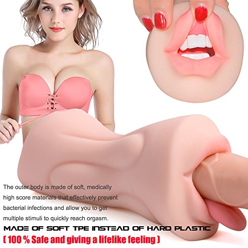 Silcone 3D Realistic Dolls Mens Male Adult Toys,Best Men Couples Silicone Artificial Lifelike Toys for Men Male with 2 Entries Cup T-Shirt Underwear