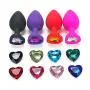 Ronri Anal Sex Trainer, Silicone Heart Shaped Jeweled Butt Plugs, Anal Sexy Toys Kit for Starter Beginner Men Women Couples (Black, S#)