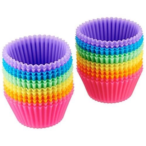 AmazonBasics Reusable Silicone Baking Cups, Muffin and Cupcake, Pack of 24