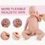 Vollence 18 inch Full Silicone Realistic Baby Doll,Not Vinyl Material Dolls,Real Full Body Silicone Baby Dolls,Reborn Baby Dolls That Look Real, Handmade Lifelike Silicone Baby Doll - Boy