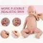 Vollence 18 inch Full Silicone Realistic Baby Doll,Not Vinyl Material Dolls,Real Full Body Silicone Baby Dolls,Reborn Baby Dolls That Look Real, Handmade Lifelike Silicone Baby Doll - Boy