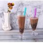 Extra Wide Reusable Smoothie Straws, Great for Bubble Tea, Boba Tea and Milkshakes, 10.25 Inches Long, 10 Pieces Jumbo Eco Friendly Plastic Straws with 2 Cleaning Brushes, BPA Free