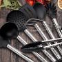 8Pcs Kitchen Utensil Set,Stainless Steel Cooking Tools,Nonstick Non-Scratch Heat Resistant Silicone Kitchenware Set