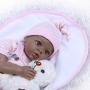 icradle Dolls 20 inch NPK Biracial Reborn Baby Doll African American Boy Girl Cute Realistic Baby Black Skin Kids Toys (Pink)