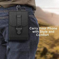 MoKo Tactical Phone Holster, EDC Molle Pouch Belt Waist Bag Fit 6.8" Phone, iPhone 11 Pro/11/11 Pro Max/Xs Max/XR/Xs/X, Samsung Galaxy Note 10/Note 10 Plus/S10e/S10/S10 Plus, Google Pixel 3a - Black