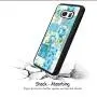 Samsung Galaxy S7 Case, Blue Flower Shock-Absorption TPU Rubber Bumper Samsung Galaxy S7 Case, Ultra Thin Slim Protective Cover for Samsung Galaxy S7-Black