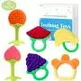 Baby Teether Toys (6 Packs), Bestwin Soft Silicone Natural Organic BPA Free Freezer Safe Teething Toys for Toddlers & Infants - Babies Shower Gift