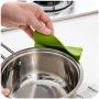 CROWN 2pcs Kitchenware Leak-Proof Pot with Silicone Edge Deflector Soup Filter Tool, Suitable for Bowls, pots and Pans, Green