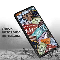 License Plate Glossy Edge Case Cover Compatible Galaxy Note 9 [6.4inch]