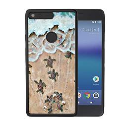 Google Pixel Case, Baby Turtle Shock-Absorption TPU Rubber Bumper Google Pixel Case, Ultra Thin Slim Protective Cover for Google Pixel-Black