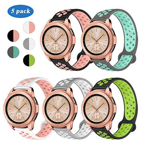 Valband Compatible Samsung Galaxy Watch (42mm) Band/Galaxy Watch Active (40mm) Bands, Soft Silicone 20mm Watch Band Replacement Sport Strap Wristband for Women Men