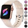 Haveda Fabric Bands Compatible for Apple Watch 40mm 44mm Series 4 Series 5, Soft iWatch Bands 38mm 42mm Womens, Woven Canvas Nylon Sport Strap for Apple Watch Series 3 Series 2/1 Men Kids Small Large