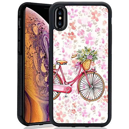 iPhone Xs iPhone X Case,Flexible Soft TPU Cover Shell,Slim Silicone Black Rubber Non-Slip Durable Design Protective Phone Case for iPhone Xs iPhone X -Bicycle