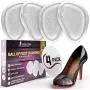 Premium High Heel Inserts [Extra Soft Forefoot Cushioning] Ball of Foot Cushions for Women and Men, Reusable Metatarsal Pads, Prevent Blisters and Calluses, 4 Invisible Pads, Fit Any Shoe