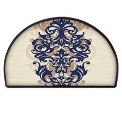 YOLIYANA Kitchen Decor Practical Semicircle Rug,Classical Baroque Vintage Design Print Victorian Style Brush Kitchenware Oriental for Back Door