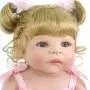 PURSUEBABY Toddler Washable Full Body Reborn Toddler Vinyl Baby Girl Doll with Curly Blonde Hair, 22 Inch Baby Doll with Magnetic Pacifier Looks Real (Natalie)