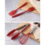 Alician 10pcs Kitchenware Silicone Spoon Cooking Utensils Accessories Heat Resistant Kitchenware red 10-Piece Color Box