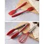 Alician 10pcs Kitchenware Silicone Spoon Cooking Utensils Accessories Heat Resistant Kitchenware red 10-Piece Color Box