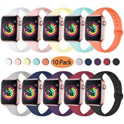 Zekapu Sport Band Compatible for Apple Watch 38mm 42mm 40mm 44mm, Soft Silicone Narrow Slim Sport Replacement Wristband for iWatch Series 5, Series 4, Series 3, Series 2, Series 1 Women