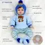 Aori Realistic Baby Doll Lifelike Reborn Baby Boy Doll 22 Inch with Plush Teddy Accessories