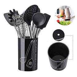 ANLIN 9 Pcs/Set Silicone Cookware Sets Stainless Steel Handle Kitchenware Nonstick Cookware Set Spoon Clip Spatula Brush Kitchen Tool