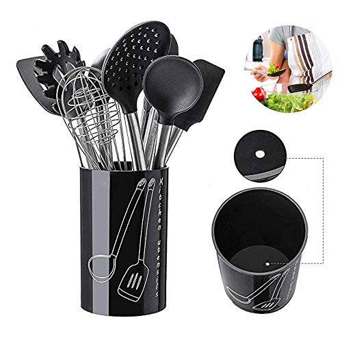 ANLIN 9 Pcs/Set Silicone Cookware Sets Stainless Steel Handle Kitchenware Nonstick Cookware Set Spoon Clip Spatula Brush Kitchen Tool