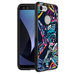 Google Pixel 3 Case,Flexible Soft TPU Cover Shell,Slim Silicone Black Rubber Non-Slip Durable Design Protective Phone Case for Google Pixel 3 -Butterfly