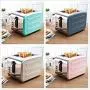 QIN.J.FANG-Kitchen Toaster 2 slice Breakfast machine,Stainless steel 4cm Extra Wide Slots,800W,Gray