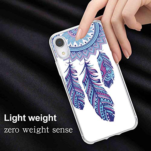 Feather Wind Chime Transparent Edge Phone Case Compatible iPhone Xr (2018) (6.1in) Lightweight