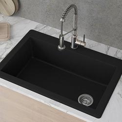 Kraus KGD-54BLACK Forteza Granite Kitchen Sink, 33 Inch, Black