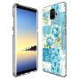 Samsung Galaxy S9 Case, Soft TPU Slim-Fit Flexible Ultra-Thin Clear Case, Full-Body Rugged Bumper Print Blue Flower Case for Samsung Galaxy S9, Transparent