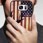 Samsung Galaxy S7 Case with American Flag Pattern Whimsical Design Bumper Black Soft TPU and PC Protection Anti-Slippery &Fingerprint Case for Samsung Galaxy S7