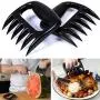 TrendaPro BBQ Grill Set 7-Pcs, Black | BBQ Gloves | 2 Grill Mats | Meat Claws | 2 Kitchen Tongs | Basting Brush | Grilling Accessories, BBQ Tools, Heat Resistant Gloves for Cooking, Indoor & Outdoor