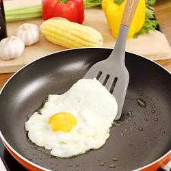 Idomeo Wooden Handle Silicone Kitchenware Non-stick Pan Shovel Colander Set Cookware Sets