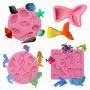 AK ART KITCHENWARE 6pcs Seashell Mermaid Silicone Cake Mold for Decorating Cookie Cupcake Fondant Mold Candy Mold Bakeware Pink