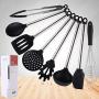 JunbosiKitchenware Kitchen Tools Stainless Steel Pipe Handle Silicone Kitchenware High Temperature Silicone Kitchenware 8 Piece Set